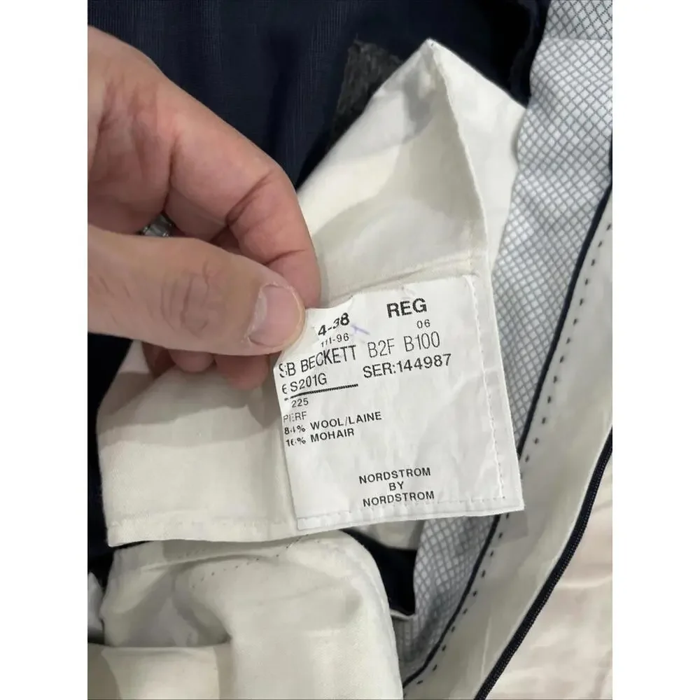 NORDSTROMS MENS BLUE DRESS PANTS WOOL AND MOHAIR 36x28 GREAT CONDITION!